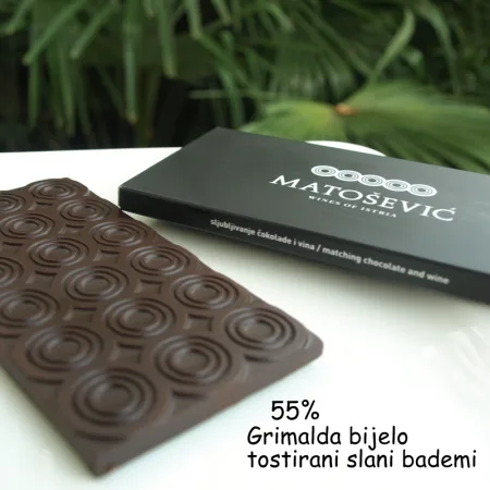 Čokolada Matošević – Grimalda bijelo, slani bademi, 90g